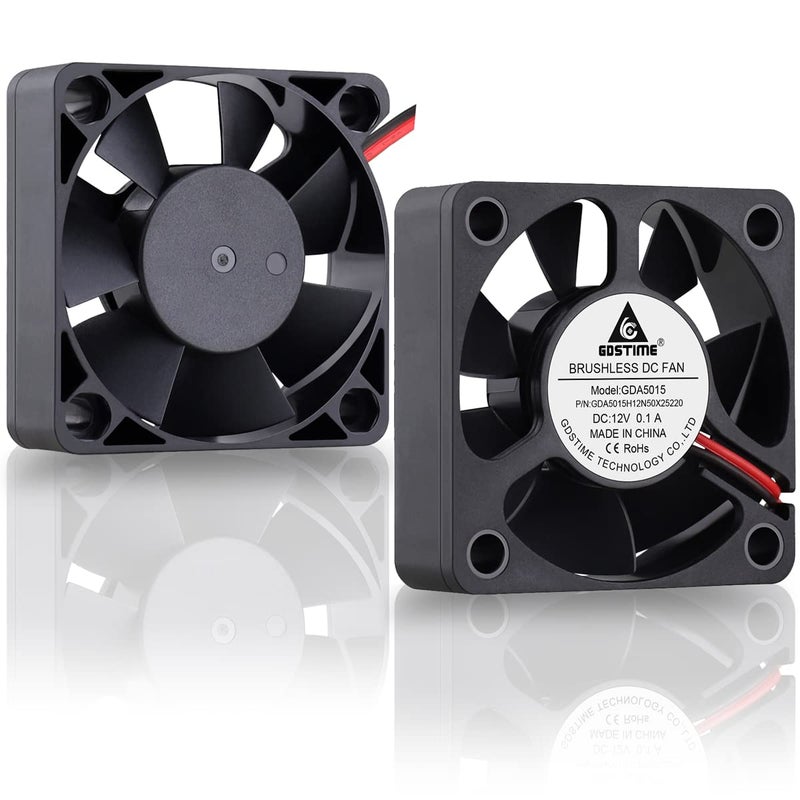 GDSTIME 5015 50mm x 50mm x 15mm 12V Dc Brushless Cooling Fan (2Pack) - Image 1